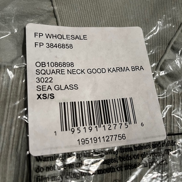💗GET 20% OFF💗NWT Free People Movement Square Neck Good Karma Bra - Sea Glass - Picture 9 of 11